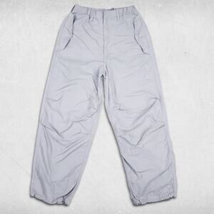 GU (Uniqlo) Nylon Parachute Jogger Pants Women's XS Light Gray Ripstop Utility